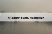 南开企业网站开发面试题，网站开发管理招聘