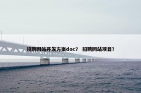 招聘网站开发方案doc？ 招聘网站项目？