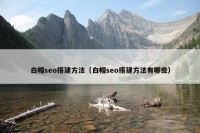 白帽seo搭建方法（白帽seo搭建方法有哪些）