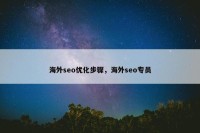 海外seo优化步骤，海外seo专员