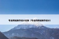 专业网站制作设计定制（专业的网站制作设计）