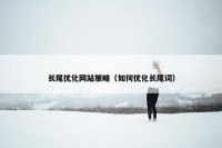 长尾优化网站策略（如何优化长尾词）