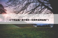 辽宁网站推广简介报价（沈阳专业网站推广）