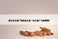 地方文化推广网站怎么做（文化推广方案模板）