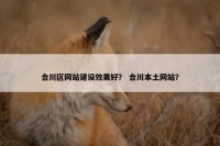 合川区网站建设效果好？ 合川本土网站？
