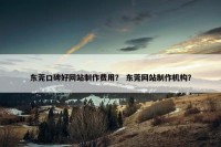 东莞口碑好网站制作费用？ 东莞网站制作机构？