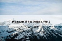 网站怎么推广最容易（网站怎么样推广）