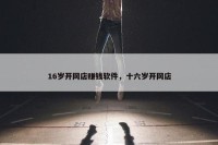 16岁开网店赚钱软件，十六岁开网店