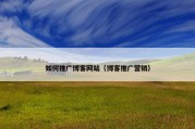 如何推广博客网站（博客推广营销）
