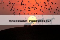 蛇口科研网站建设？ 蛇口设计互联展览中心？