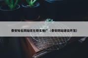 泰安知名网站优化排名推广（泰安网站建设开发）