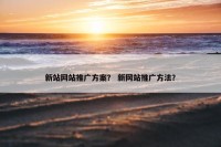 新站网站推广方案？ 新网站推广方法？