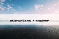 南山营销型网站定制推广？ 南山品牌设计？