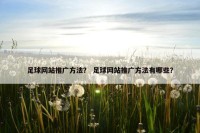 足球网站推广方法？ 足球网站推广方法有哪些？
