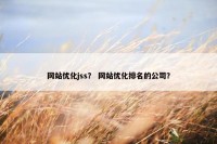 网站优化jss？ 网站优化排名的公司？