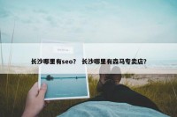 长沙哪里有seo？ 长沙哪里有森马专卖店？