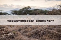 平度网站推广价格常用指南？ 青岛网站制作推广？