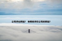 公司评论网站？ 有哪些评价公司的网站？