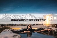 网站运营运输优化？ 网站运营规划方案？