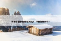 伴奏字幕制作教程网站？ 伴奏视频制作？