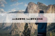 seo有必要考吗（seo要学多长时间）