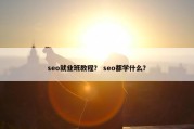 seo就业班教程？ seo都学什么？