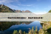 网站开发管理职业岗位？ 网站开发岗位职责？