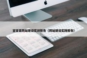 宜宜昌网站建设实训报告（网站建设实践报告）