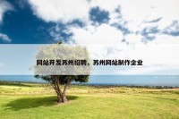 网站开发苏州招聘，苏州网站制作企业