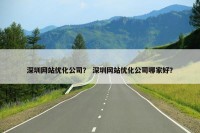 深圳网站优化公司？ 深圳网站优化公司哪家好？
