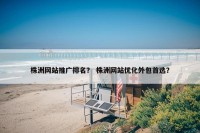 株洲网站推广排名？ 株洲网站优化外包首选？