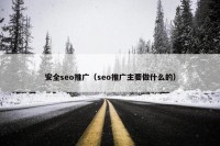 安全seo推广（seo推广主要做什么的）
