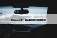 唐山seo标准？ 唐山网站优化快速排名？