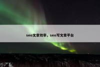 seo文章效率，seo写文章平台