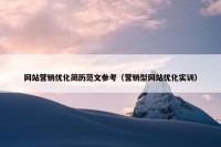 网站营销优化简历范文参考（营销型网站优化实训）