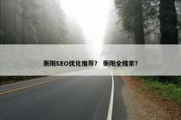 衡阳SEO优化推荐？ 衡阳全搜索？