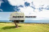 网站定制要求？ 网站定制流程？