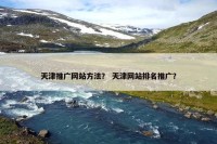 天津推广网站方法？ 天津网站排名推广？