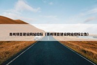 青州项目建设网站招标（青州项目建设网站招标公告）