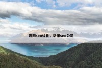 洛阳seo优化，洛阳seo公司