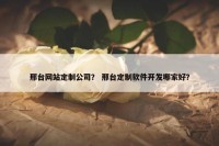 邢台网站定制公司？ 邢台定制软件开发哪家好？