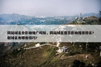 网站域名会影响推广吗知，网站域名是否影响搜索排名?取域名有哪些技巧?
