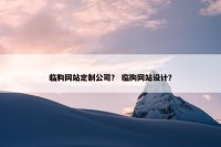 临朐网站定制公司？ 临朐网站设计？