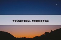 专业建设企业网站，专业网站建设排名