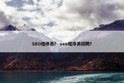 SEO程序员？ seo程序员招聘？