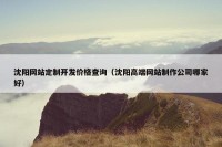 沈阳网站定制开发价格查询（沈阳高端网站制作公司哪家好）