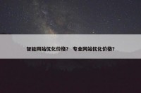 智能网站优化价格？ 专业网站优化价格？