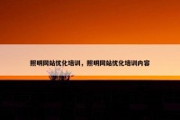 照明网站优化培训，照明网站优化培训内容
