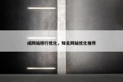 成网站排行优化，知名网站优化推荐