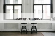 seo从零开始学，学seo如何入门